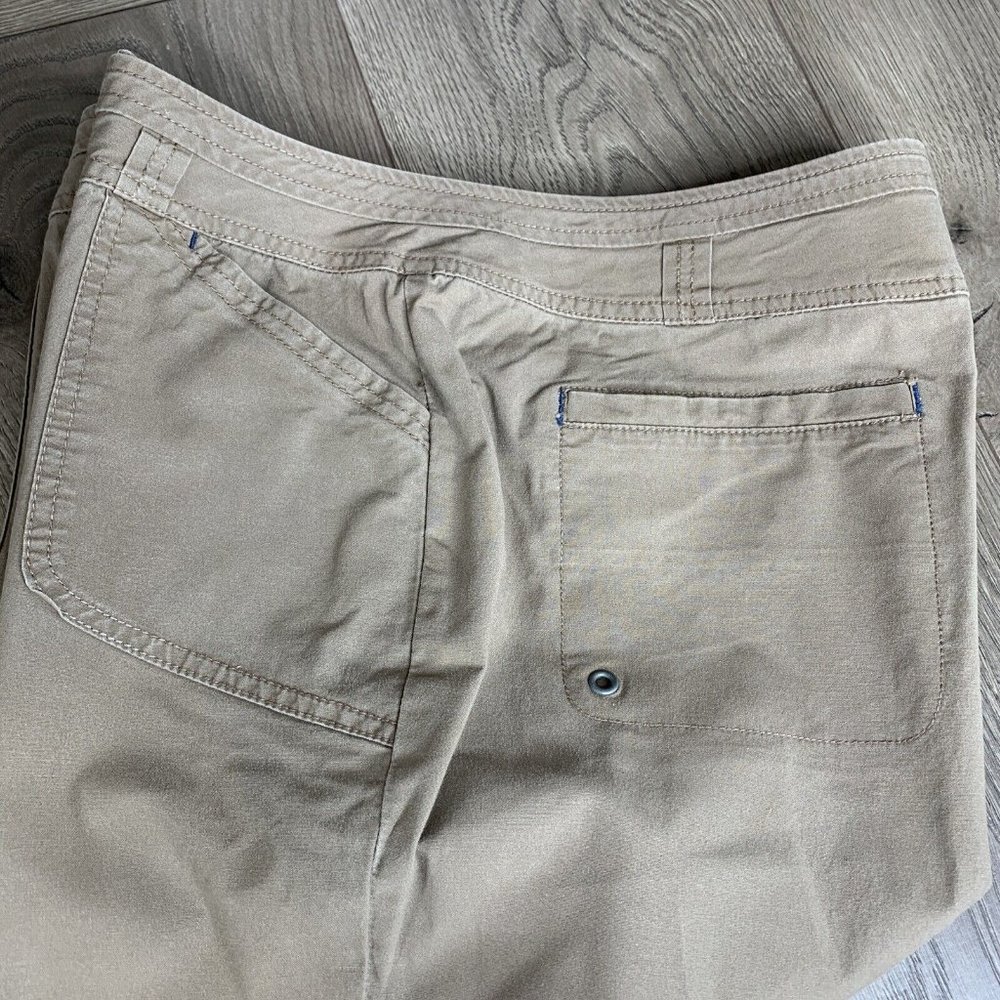Coldwater Creek Capri Pants Womens 12 Bown Solid Zip Snap Close Drawstring Cuff - Picture 4 of 9